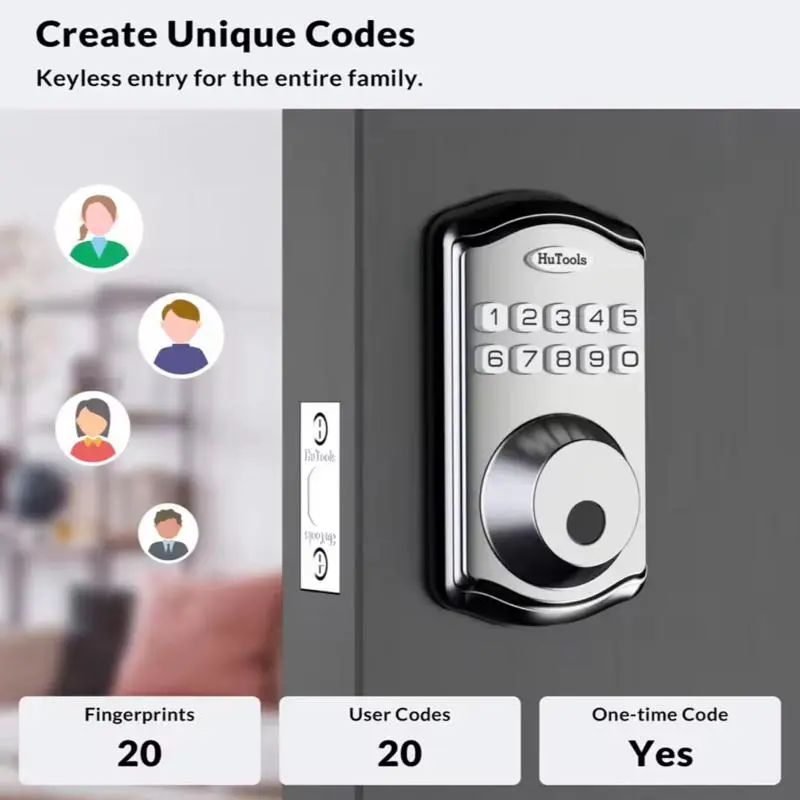 Keyless Entry Keypad Deadbolt Lock - Digital Finger-Fcode Electronic Door Lock, Versatile Use Door Security Hardware for Home, Keyless Entry Lock