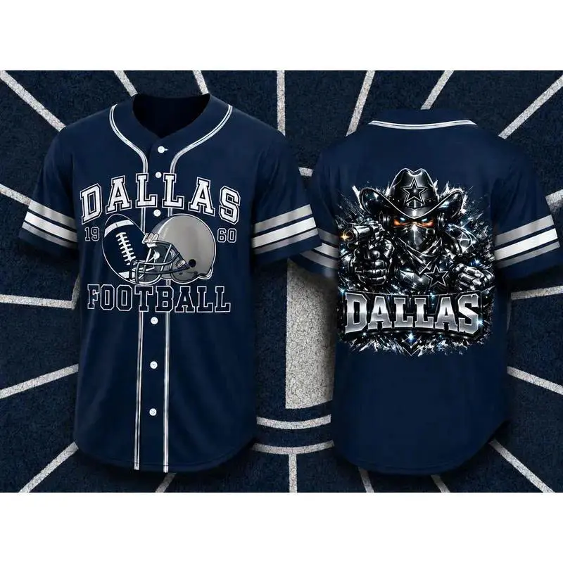 Cowboys Baseball Jersey | Men's Fan Apparel | Football Team Shirt | Casual Streetwear | Gift for Him | Vacation & Summer Top All 3D Print