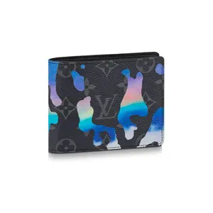 Louis Vuitton Multiple Wallet for Men – Monogram-Coated Canvas, Casual Style, Blue and Charcoal