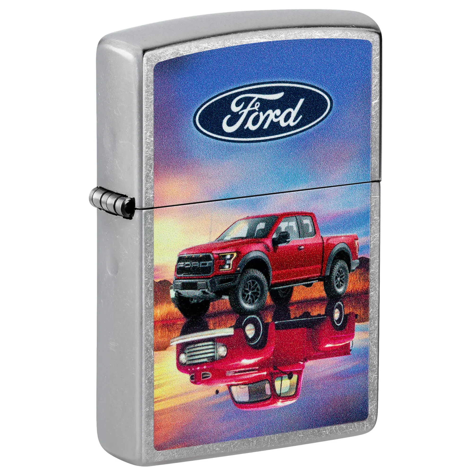 Zippo Ford F-Series Design Street Chrome Pocket Lighter - Made in USA - Unfilled (fuel sold separately)