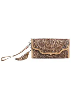 Myra Bag Women's Women'S Prairie Pony Mountain Hand Tooled Wallet - S-10741