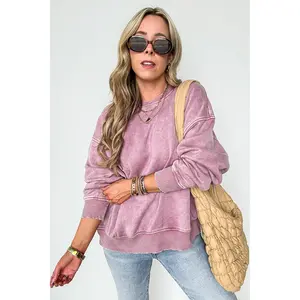 Cozy Vibes Acid Wash Oversized Pullover - BACK IN STOCK