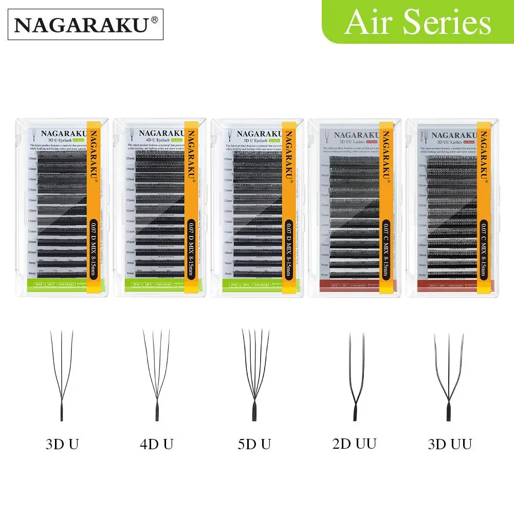 NAGARAKU U Shape 2D/3D/4D/5D Soft Light Natural Eyelash Extensions Fluffy Mink Faux Fur Parallel Makeup Supplies 2026 New
