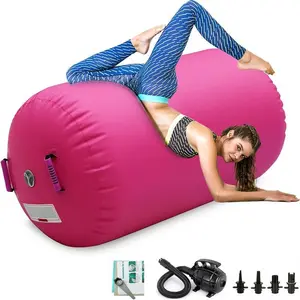 Air Roller Gymnastics Barrel Inflatable Tumbling Roller Air Mat Octagon Mat with Electric Pump for Backhandspring  Cheerleading  Use