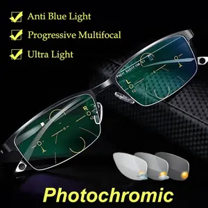 Photochromic Reading Glasses Men Progressive Multifocal Anti Blue Light Reading Glasses Hyperopia Presbyopia Glasses Christmas and New Year gifts