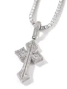Cross Pendant High End Necklace Cross Link Chain Hip Hop Style Trendy Daily Wear Jewelry, Unique Fashion Accessory for Men and Women, Perfect Gift Idea
