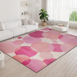 Velvet Round Pattern Rug, Sweet Romantic Print Carpet, Home Decor Mat, Living Room Large Rug, Sofa Pad, Bedroom Floor Mat