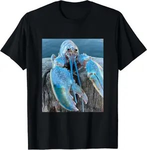 100% Cotton Funny Jumpscare Lobster Meme Blue Crustacean T-Shirt