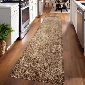 1PC， Khaki Furry Texture Patterned strip rugs, home décor, bathroom mats, entryway mats, bathroom non-slip mats, indoor entrance rugs, bedroom bedside mats, kitchen mats, hallway rugs, flannel sponge rugs, hallway runner rugs, Modern Runner Rug