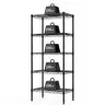 Sweetcrispy Heavy Duty Adjustable Metal Wire Storage Shelving Unit - Rectangle Rubber Waterproof Shelves, Adjustable Organiser for Kitchen Pantry, Bedroom, Wardrobe Dorm Room Organizer Storage