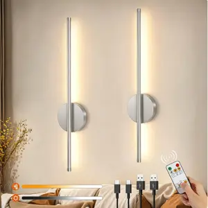 USB Rechargeable Battery-Powered Wall Light, Magnetic LED Wireless Wall Lamp with Remote, Adjustable Brightness, 3 Colors, Bedroom & Hallway, Dimmable Wall Light, LED Wall Lights, Magnetic Suction Lights