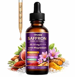 Saffron Drops 88.5mg (Featuring 5 Forms of Magnesium) — Improves Mood, Enhances Focus, Boosts Energy, and Supports Eye Health — Non-GMO, Vegan Formula