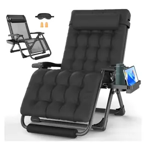 Oversized Zero Gravity Chair, 33In XXL Lounge Chair 500lbs Capcity with Removable Thick Cushion, Lawn Patio Reclining Chair Upgraded Alloy Lock and Cup Holder, for Indoor Outdoor, Black (4.3) | 715 ratings