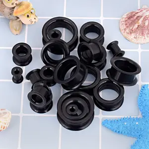 20 Pcs Multi Sized Thick Anti Allergic Silicone Ear Tips Silicone Ear Skin Gauges Plugs Ear Expander Stretching Set Beauty & Personal Care