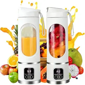 Ultimate Portable Blender, Rechargeable Mini Small Juicer Blender with Smart LED Display, 450ml 12 SUS304 Blades USB-C Blender for Fruit Vegetable Shakes Smoothies, Multi-Scene Use for Home Office Travel Sports Outdoor fresh juice