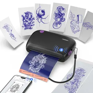 Wormhole Mini Tattoo Stencil Printer - Wireless Bluetooth with 1200mAh Battery Portable Thermal Copier Machine Compatible with Smartphones & PC Cordless Ink-Free Printing Clear Images