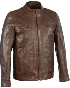 Milwaukee Leather Men's Sheepskin Moto Jacket 5X - Sfm1860-Broken Brown-5X