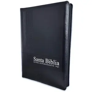 Biblia Letra Supergigante 19 puntos con Cierre: RV1960, imit. piel negro con índice