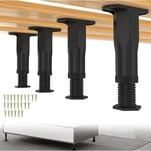 Bed Frame -Durable Bed Support , Bed Frame Support ,Adjustable Height Center Support  for Bed Frame (6"-11"), 4-Pack Bed Slats , Long-Lasting Stability (T003, Small)