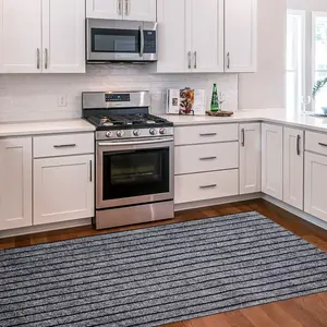 Non-Slip Runner Rug, Cuttable Waterproof Low Pile Floor Mat for Indoor Outdoor Kitchen, Garage, Entryway, All Weather