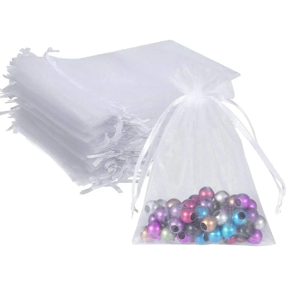 Wudygirl 100pcs 5x7-Inch Organza Bags with Satin Drawstrings Ideal for Party and Wedding Favors Reusable Gift Bags Transparent Design Non-Toxic Premium Gift Boxes Elegant Gift Packaging