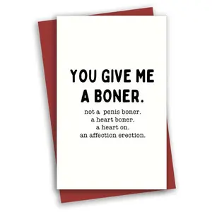 Anniversary Greeting Card with Envelope, 1 Count Creative Funny Lettering Pattern Anniversary Card, Humorous Gifts for Anniversary Wedding Birthday, Fun Party Cards