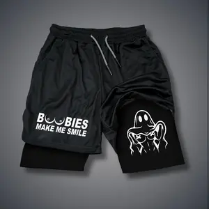 Double-Layer Sports Shorts Graphic Shorts Black Shorts Camo Shorts Streetwear Shorts Men Outfits Men Short Shorts Vacation Outfits Shorts