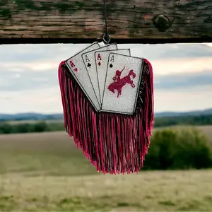 4 of a Kind, Rodeo cards, Hanging Freshie, with fringe
