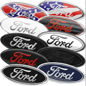 For Ford 9“ inch Front Grill Emblem & Tailgate LGOG For F150 F250 F350 Oval 3M Adhesive Badge Nameplate 2005-2014 vanity  plates in fin 37