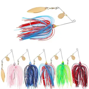 5-Piece Spinner Baits Willow Leaf Blade Chatter Baits Dancer Buzzbaits Bass & Pike-Specific Wobbler Lures Fishing Tackle Accessories 4.53in/11.5cm 0.39oz/11g 3/0#