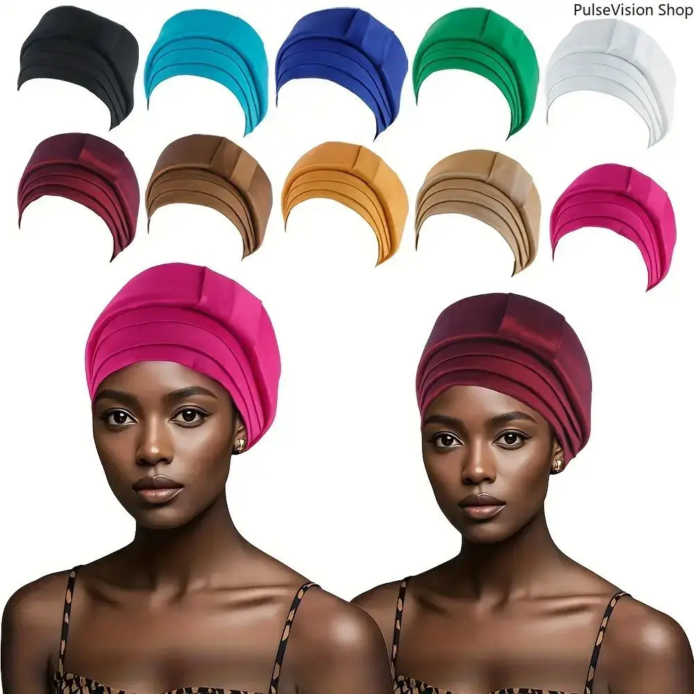 Unisex 2-Piece Ethnic 3-Layered Brim Hat & Pashmina Hijab Set, Casual Soft Shawl Wrap, Auspicious Nigerian Wedding Headscarf, Ramadan Fashion Accessory, Christmas Birthday Gift, His and Hers Plain Design Accessory Set, Engagement, Pvc, Anniversary, Beach