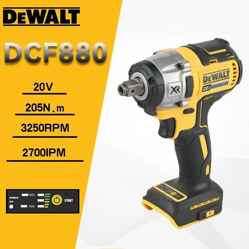 DEWALT DCF880 20V Brushless Cordless Impact Wrench - 3250RPM Motor, Rechargeable Compact Electric Driver, Professional-Grade Cordless Power Tool for Tire Repair, Car Tools, Power Tools lithium-ion cordless impact industrial task