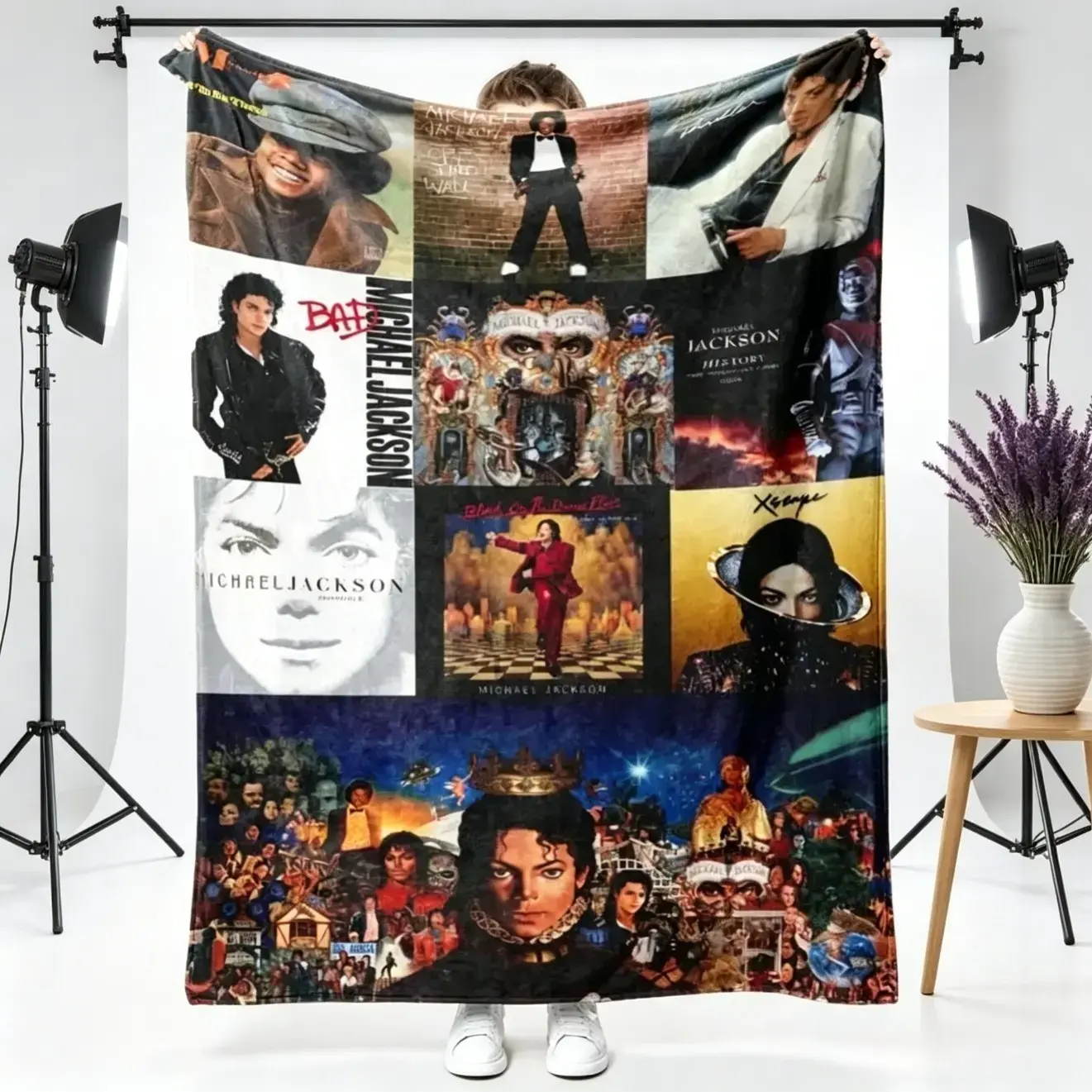 Michael Jackson Blanket, Kids & Adult Ultra Soft Flannel Snuggle Blanket, Vintage Pop Music Throw Blanket, Huge Cozy Plush Blanket, Air Conditioner Blanket for Couch Sofa Bed, Bedroom Decor, Birthday Christmas Gift for Music Fans, Bedding
