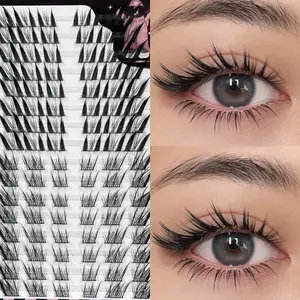 MIXIAOHE Fox Eyelash Book with a large capacity of 208 clusters, single cluster DIY, four mixed styles, Beginner friendly lashes, false eyelashes, segmented and extended clusters, simulated eyelashes for beginners, with a length of 10-15mm