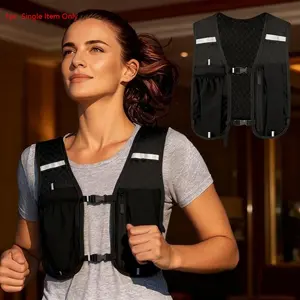Unisex Lightweight Sports Vest – with Phone & Water Bottle Pockets, Adjustable Straps, Breathable Mesh Back | Ideal for Running, Hiking & Fitness