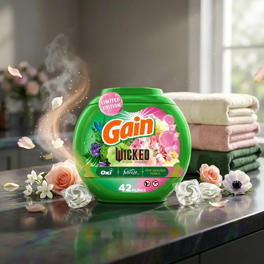 3-in-1 HE Laundry Detergent Pacs, Fantabulous Floral Scent, Oxi Boost & Febreze, 42 Count