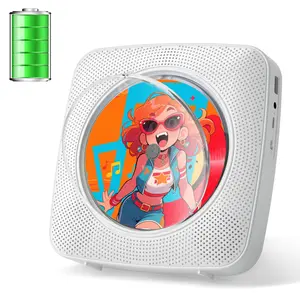 Gueray CD Player Portable Rechargeable: CD Players for Home Desktop Wall Portable CD Player with Bluetooth & Dual Speakers 1800mAh Boombox FM Radio USB Type-C MP3 Music Player