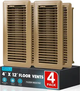 Floor Register 4x12, 4 Pack Floor Vent Covers, Steel Adjustable Air  Grille Register Vent Cover Grill for Sidewall and Floor, Vent Covers for  Floor,Brown