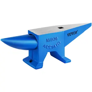 【fathersdaygift】VEVOR Single Horn Anvil 44Lbs Steel Anvil Blacksmith for Sale Forge Tools and Equipment Anvil Rugged Round and Square Hole Horn Anvil Blacksmith Jewelers Metalsmith Blacksmith Tool