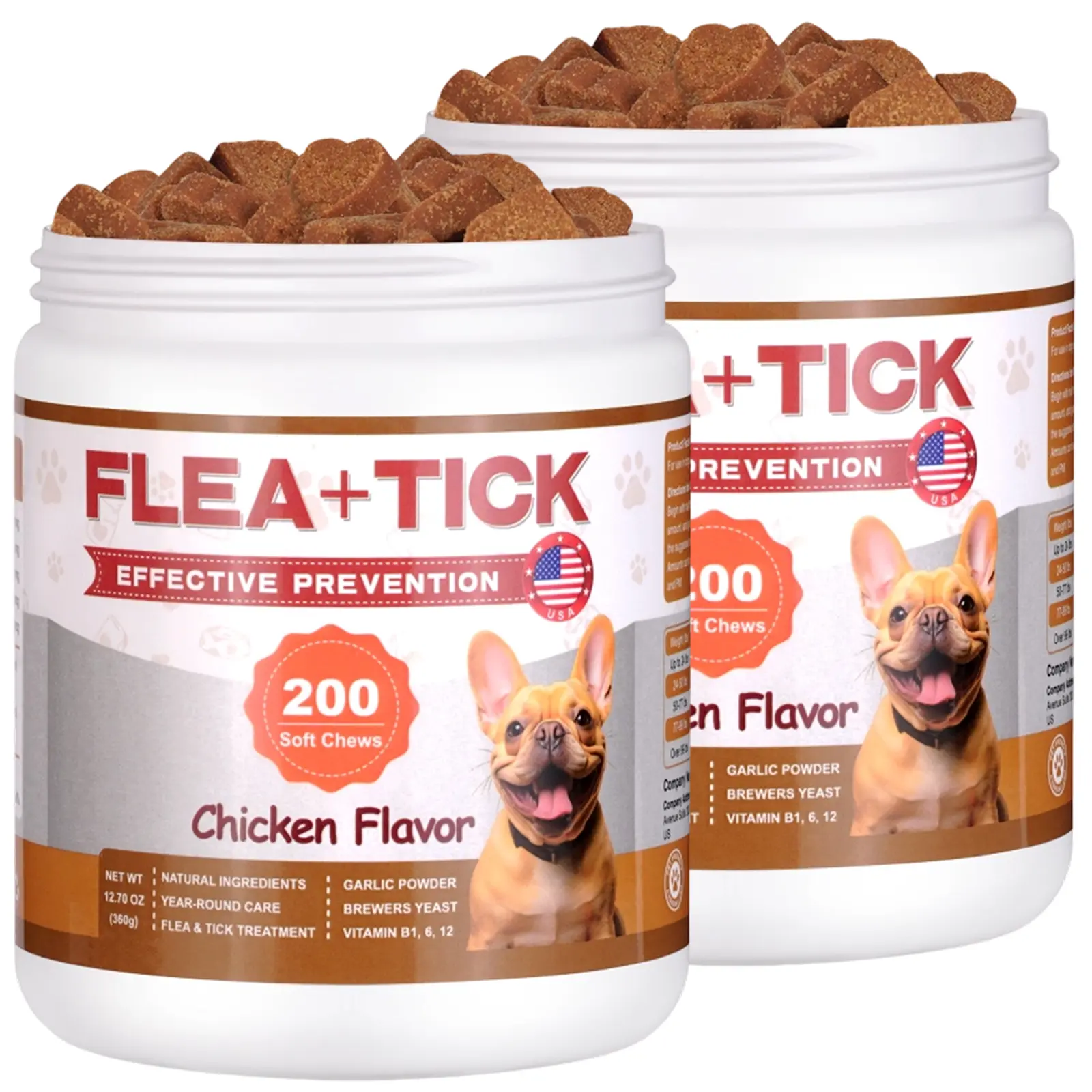 Flea and Tick Prevention Chews, Soft Chews for Daily Dog Wellness, All Breeds & Sizes, Chicken Flavor, 2 Pack - 400 Count