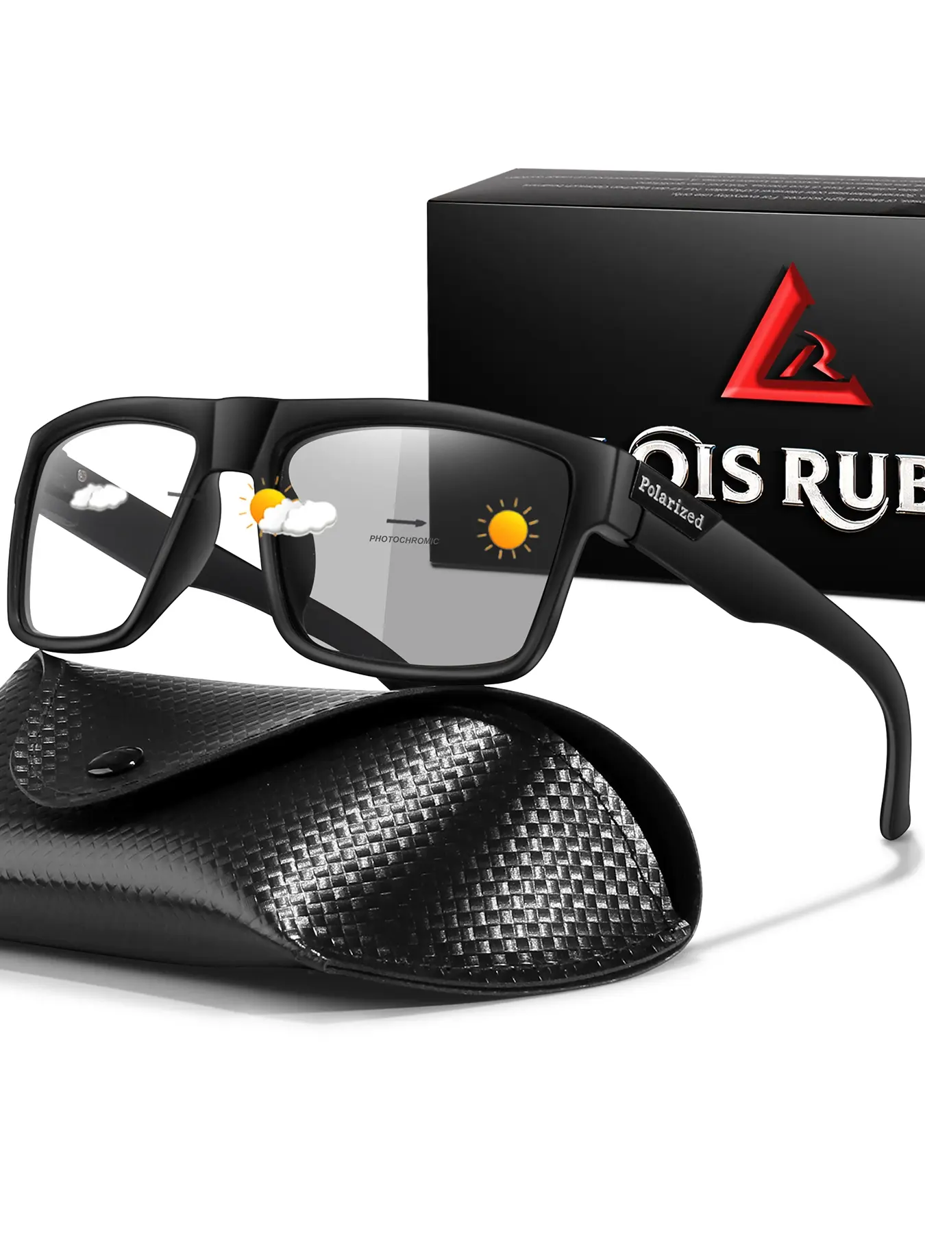 Unisex Photochromic Polarized Sports Sunglasses, Sports Shades, Outdoor Eyewear for Driving, Fishing, and Sports, with Gift Box