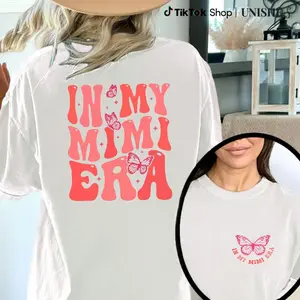 In My Mimi Era T-shirt, Mimi Shirt, Grandma Tee, Gift for Grandma, Nana Gift, Grandma Era, Christmas Gift for Gigi, Retro Concert Cotton Fabric