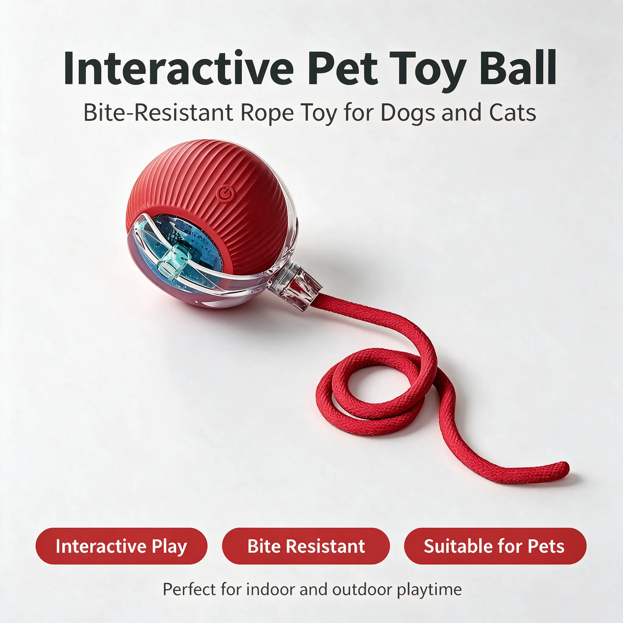 2026 Upgraded Automatic Rolling Pet Ball Toy - Durable, USB Rechargeable, Obstacle Avoidance - Interactive Dog & Cat Toy for Small, Medium, Large Pets