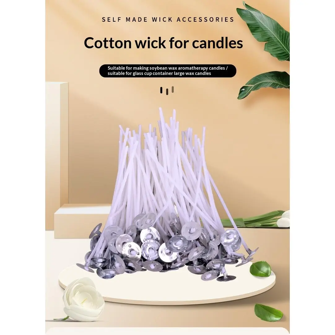 40-Strand Braided Cotton Candle Wick Set 10cm | 100 Pack DIY Candle Making Supplies for Pillar, Container & Soy Wax Candles | Candle Wick Kit for DIY Candle, Silicone Mold Set & Home Craft