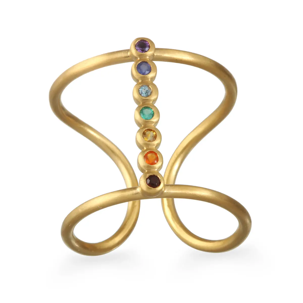 Divine Alignment Adjustable Chakra Bead Ring - Elegant Design, Adjustable Wearable Ring for Chakra Meditation, Spiritual Practices, Adjustable Wearable Rings, Chakra Bead Rings