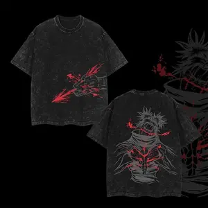 Choso Blood Manipulation JJK Jujutsu Kaisen Anime Manga Two Sided Washed T Shirt Streetwear Graphic Tee Vintage Distressed Casual Tops Fashion Menswear Comfortable Everyday Wear