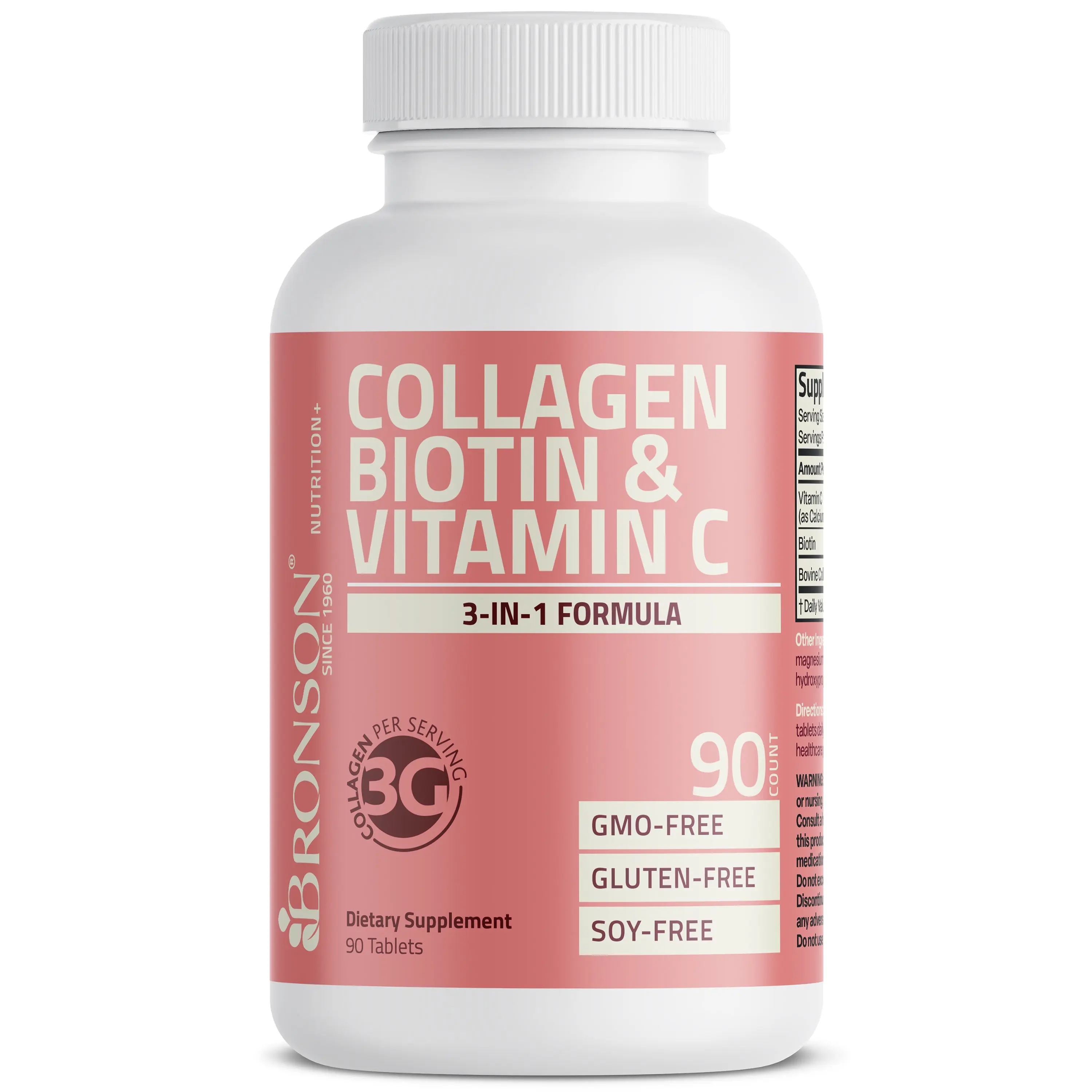 Bronson Collagen, Biotin & Vitamin C Advanced Beauty Support Formula, 3-in-1 Formula