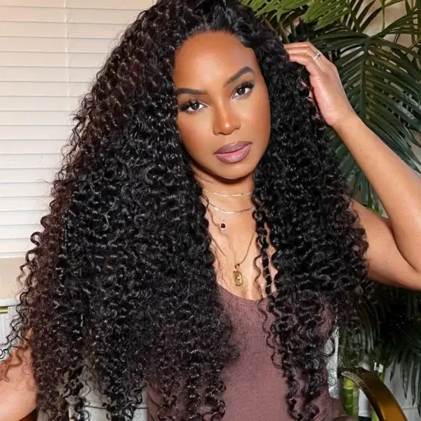 Pizazz Hair Skinlike HD Transparent Lace Brazilian Curly Wigs 13x5Full Frontal Lace Wigs 100% Real Human Hair Pre Bleached Knots Plucked Hairline