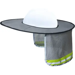 Hard Hat Sun Shield Full Brim Mesh Sunshade, High Visibility Reflective Hard Hat Sun Shade Neck Protection for Hard Hat Accessories