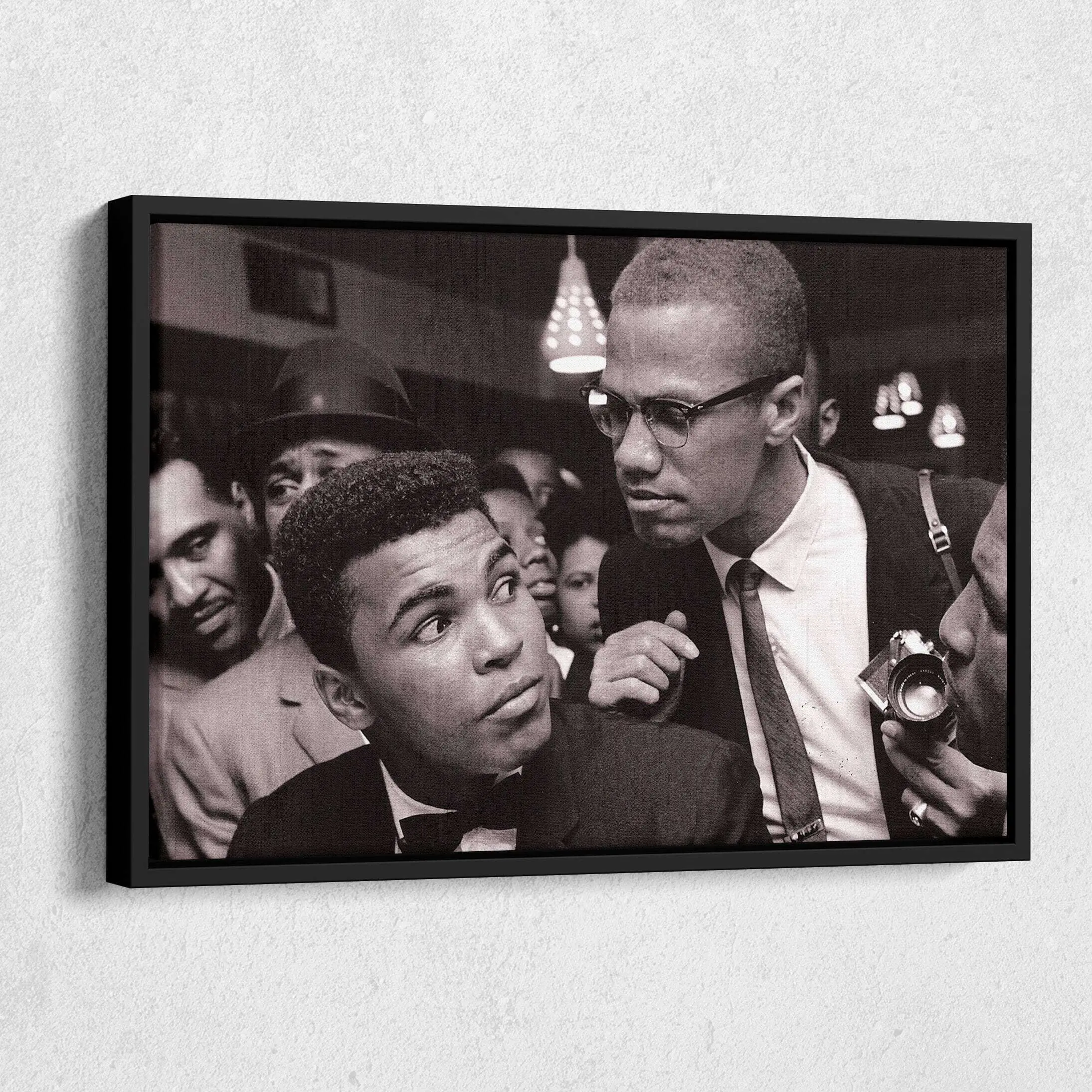 Malcom X and Muhammad Ali Poster Black and White Wall Art Home Decor Framed Art POSTER